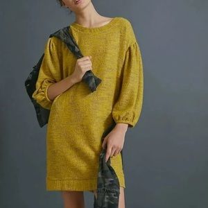 Anthropologie Saturday Sunday Lyla yellow knit dress small New NWT RARE HTF